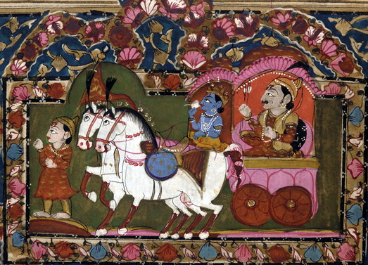 Krishna and Arjuna at the battle of Kurukshetra