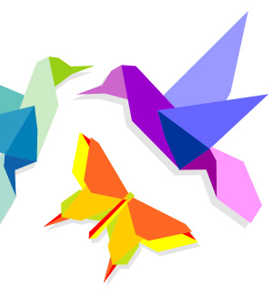 origami birds and butterfly