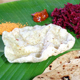 Indian food on palm leaf