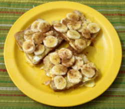 French toast with banana, cinnamon & honey 