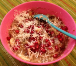 Porridge with fruit, nuts, honey & cinnamon