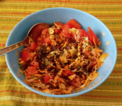 Salad in a coconut, lime & honey dressing