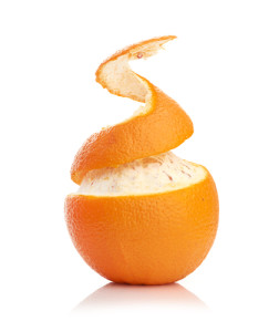 A peeling orange